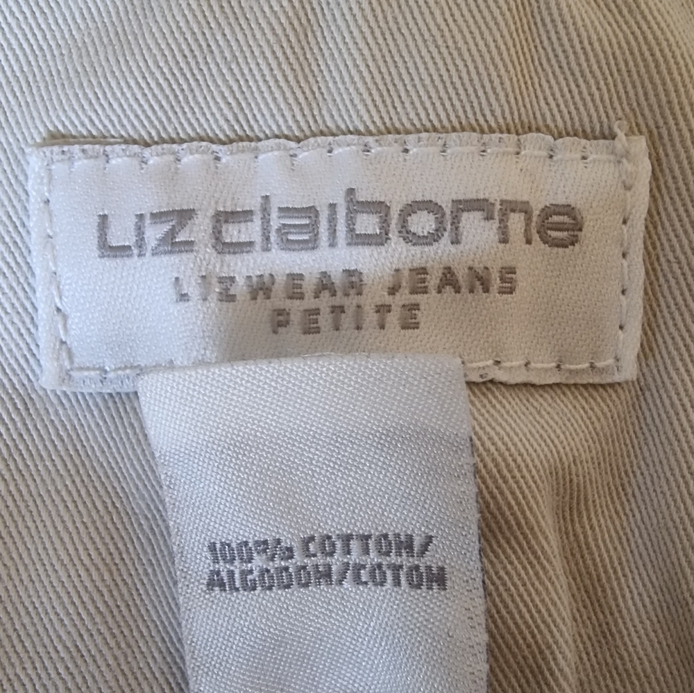 Liz Claiborne y2k vintage cream/beige Michaela cargo pants size 8P - Picture 6 of 13